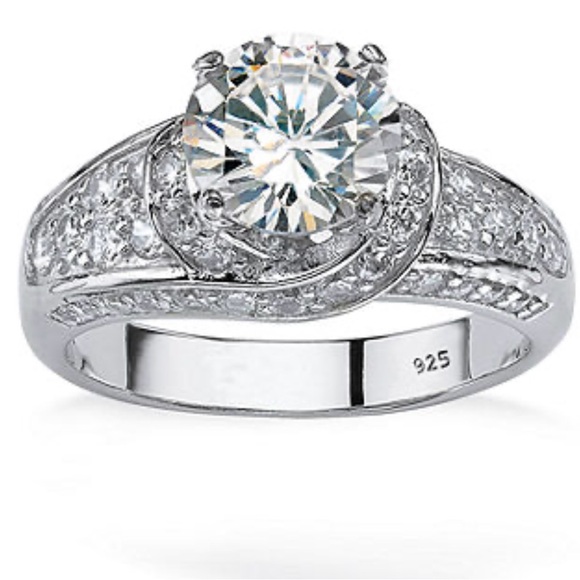 Platinum over Silver Engagement Women's Ringsize 8